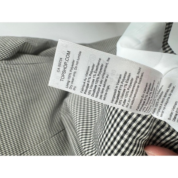 TOPSHOP Petite Houndstooth Double Breasted Blazer Womens US Size 8 - Picture 7 of 7